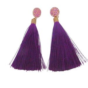 Purple Tassel Earrings
